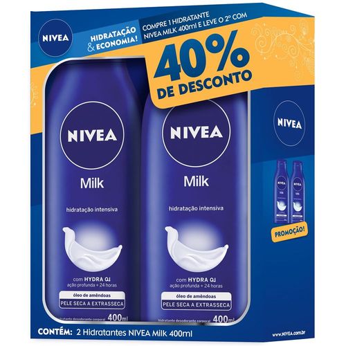 Kit Hidratante Nivea Milk 400ml com 2 Unidades 40% de Desconto na 2º Unidade