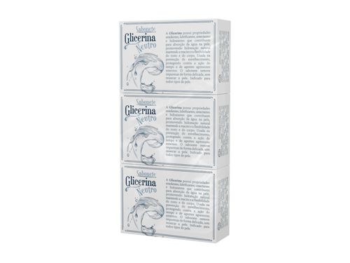 Kit Sabonete Barra Augusto Caldas Glicerina Neutro 90g com 3 Unidades