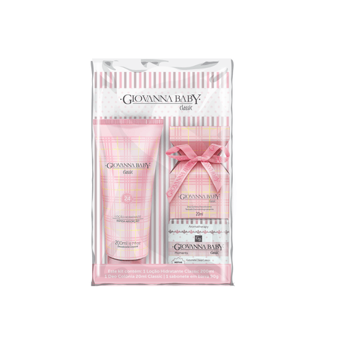 Kit Classic Loção Hidratante 200ml+Deo Colônia 20ml+ Sabonete 60g Giovanna Baby