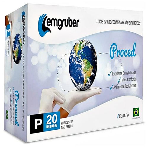 Luvas de Procedimentos Lemgruber Proced P com 20 Unidades