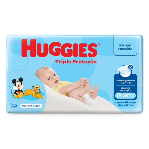 Fralda Huggies Disney Tripla Proteção Mega P Com 46 Unidades