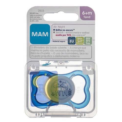 Chupeta MAM Air Night +6 Meses Azul