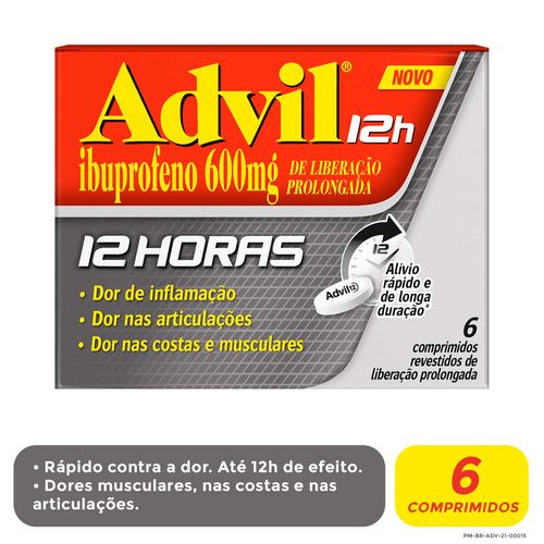 Advil 12h 600mg com 6 Comprimidos