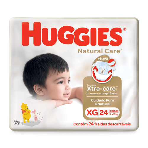 Fralda Huggies Natural Care XG com 24 Unidades