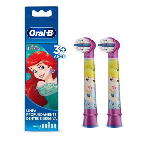 Refil Escova Dental Elétrica Oral-B Princess Kids com 2 Unidades