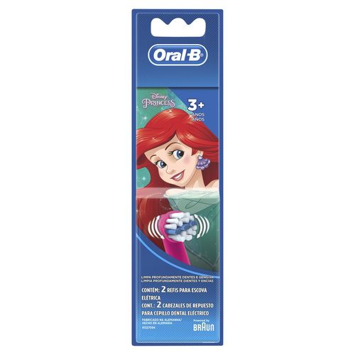 Refil Escova Dental Elétrica Oral-B Princess Kids com 2 Unidades