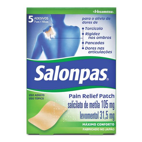 Salonpas Pain Relief Patch com 5 Adesivos