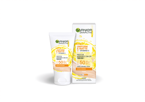 Hidratante Facial Garnier Skin Active Uniform & Matte Clara FPS 50 40g