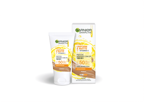 Hidratante Facial Garnier Skin Active Uniform & Matte Morena FPS 50 40g