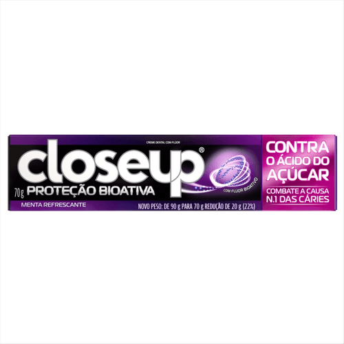 Creme Dental Close Up Proteção Bioativa Contra o Ácido do Açúcar 70g