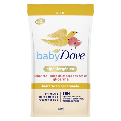 Sabonete Líquido Dove Baby Hidratação Glicerinada Refil 180ml