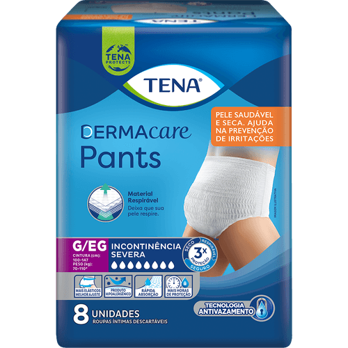 Roupa Intima Tena Pants Dermacare G/EG com 8 Unidades