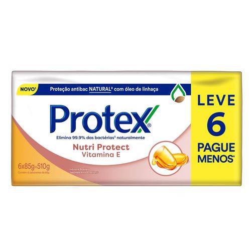 Kit Sabonete Barra Protex Nutri Protect Vitamina E 85g Leve 6 Pague Menos