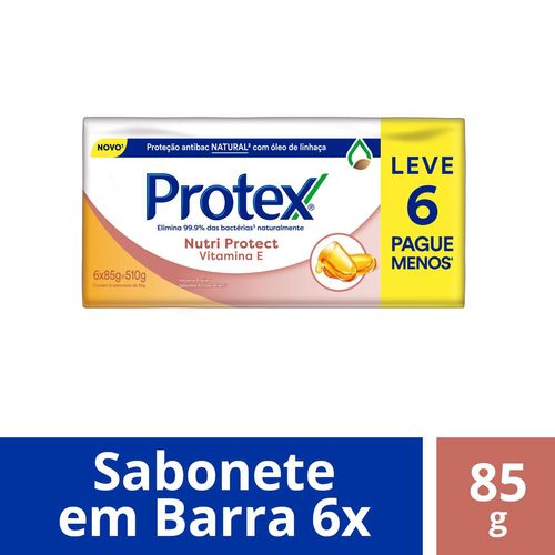 Kit Sabonete Barra Protex Nutri Protect Vitamina E 85g Leve 6 Pague Menos