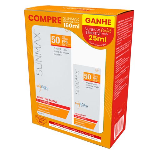 Kit Protetor Solar Sunmax Sensitive 160ml + Sensitive 25ml FPS50