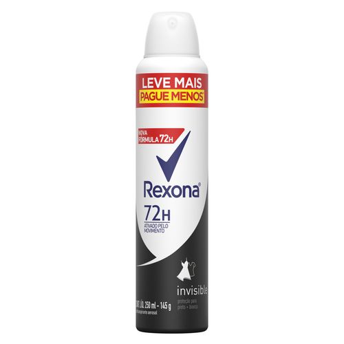 Desodorante Aerosol Rexona Invisible 72h Leve Mais Pague Menos