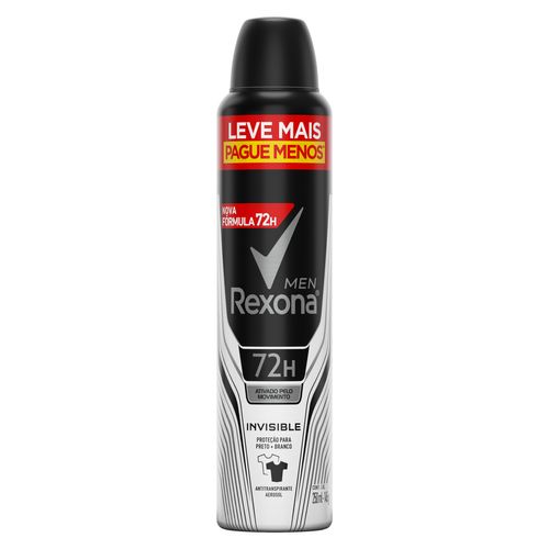 Desodorante Aerosol Rexona Men Invisible 72h 250ml Leve mais Pague Menos