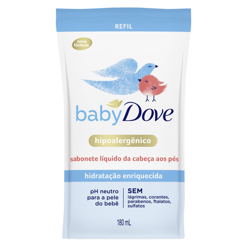 Sabonete Líquido Dove Baby Hidratação Enriquecida Refil 180ml