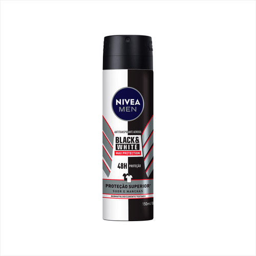 Desodorante Aerosol Nivea da Black & White Máxima Proteção Masculino 150ml