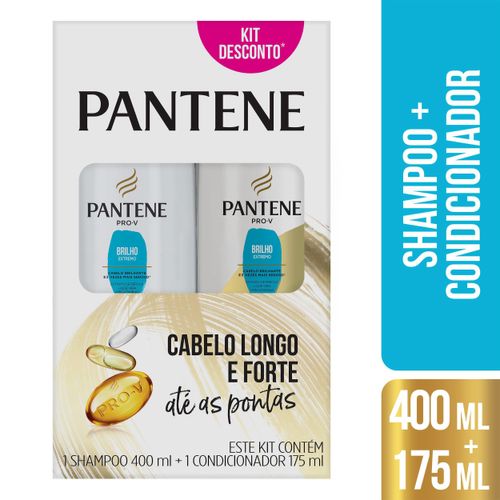 Kit Pantene Shampoo 400ml + Condicionador 175ml Brilho Extremo