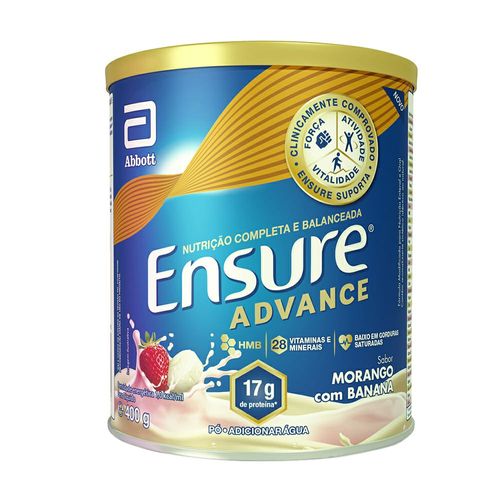 Suplemento Nutricional Ensure Pó Advanced Morango com Banana 400g