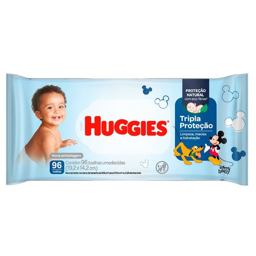 Lenço Umedecido Huggies Tripla Proteção Com 96 Unidades