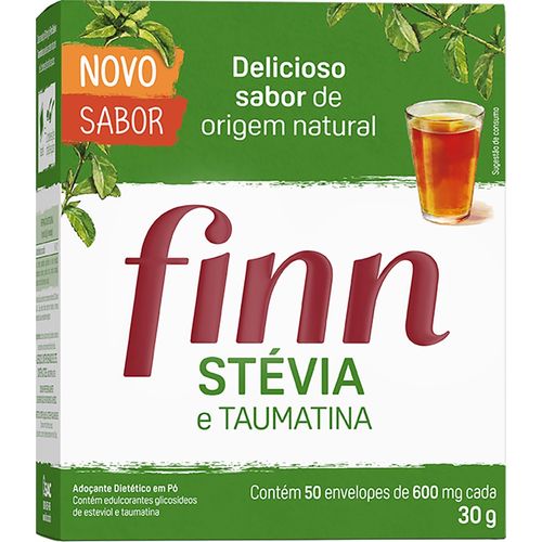 Adoçante Finn Stévia e Taumatina Pó com 50 Envelopes
