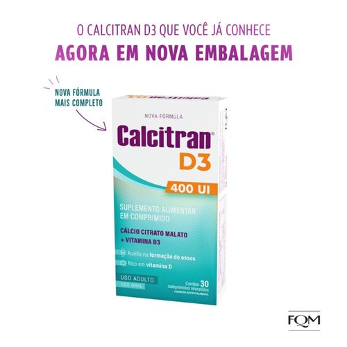 Calcitran D3 400UI com 30 Comprimidos