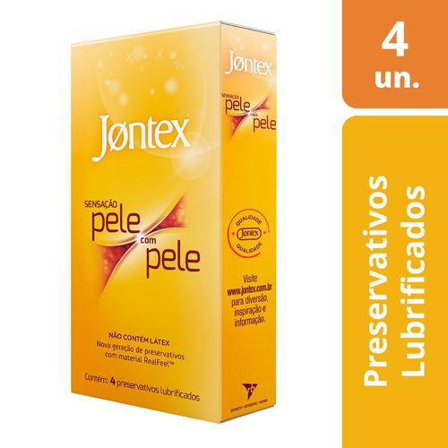 Preservativo Jontex Pele com Pele com 4 Unidades