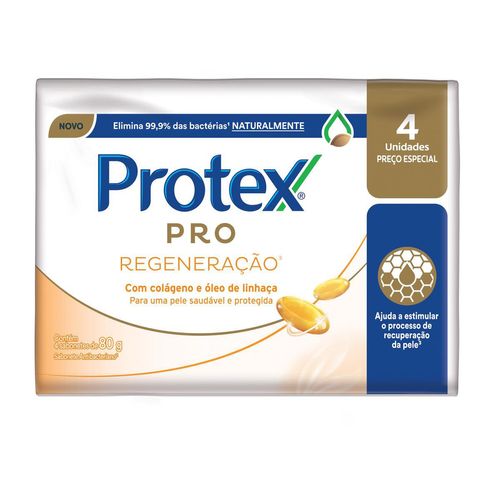 Kit Sabonete Barra Protex PRO Regeneração com 4 Unidades 80g Preço Especial