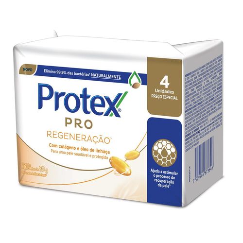 Kit Sabonete Barra Protex PRO Regeneração com 4 Unidades 80g Preço Especial