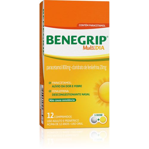 Benegrip Multi Dia com 12 Comprimidos