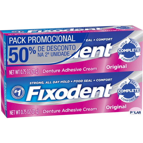 Creme Adesivo para Dentadura Fixodent Original 21g com 2 Unidades com 50% de Desconto na 2º Unidade