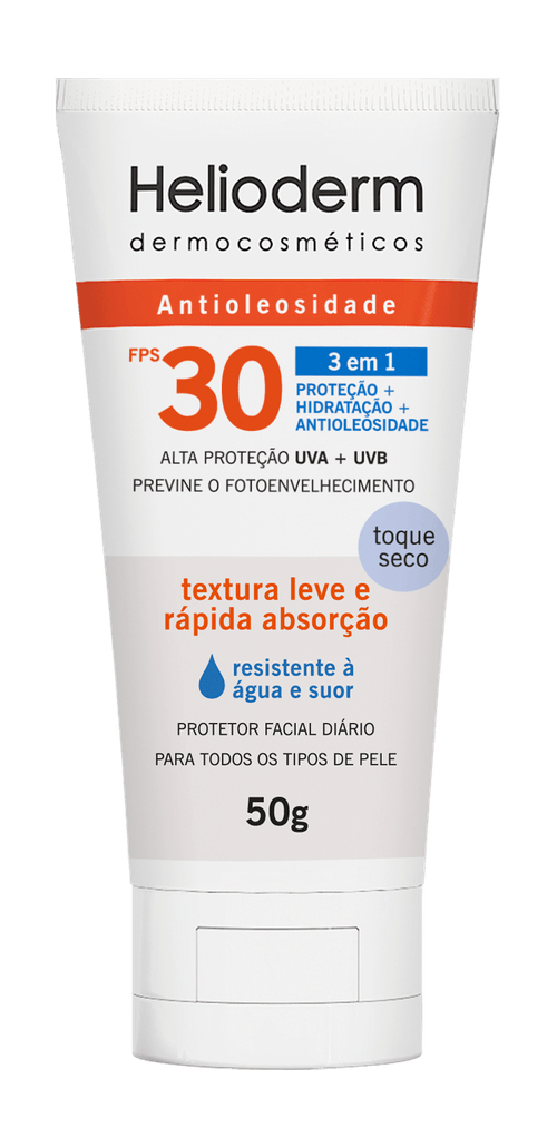 Protetor Solar Facial Helioderm Suncare FPS30 Toque Seco 50ml