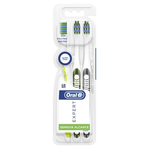 Escova Dental Oral-B Expert Gengiva Alcance com 3 unidades