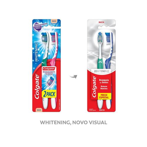 Kit Escova Dental Colgate Whitening Macia Leve 2 Pague 1 Unidade