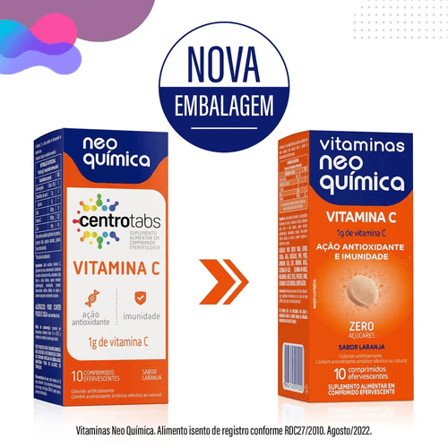Vitaminas Neoquímica Vitamina C com 10 Comprimidos Enfervescente