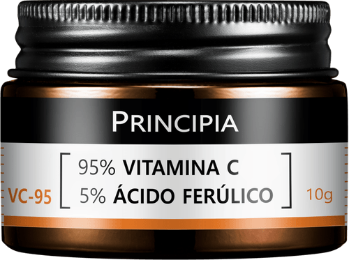 Vitamina C Pura Principia VC-95 95% + 5% Ácido Ferúlico Pó Ultrafino