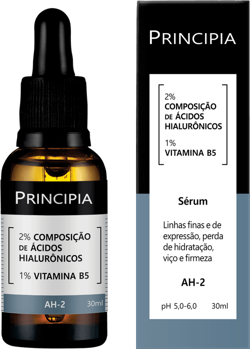 Sérum Facial Principia AH-2  2% Ácidos Hialurônicos + Vitamina B5 Principia Skincar Hidratante Antissinais 30ml