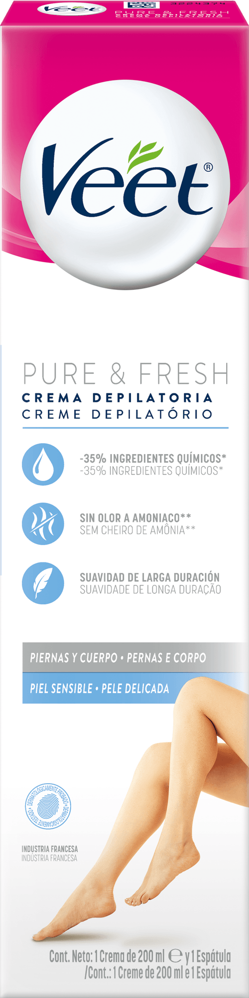 Creme Depilatório Veet Pure Fresh Peles Delicada 200ml