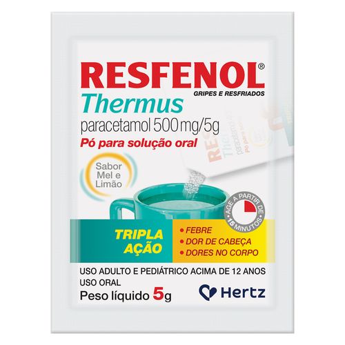 Resfenol Thermus 500mg com 1 sache com 5g
