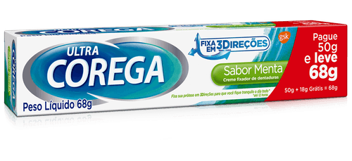 Fixador de Dentadura Corega Max Creme Menta 68/70g