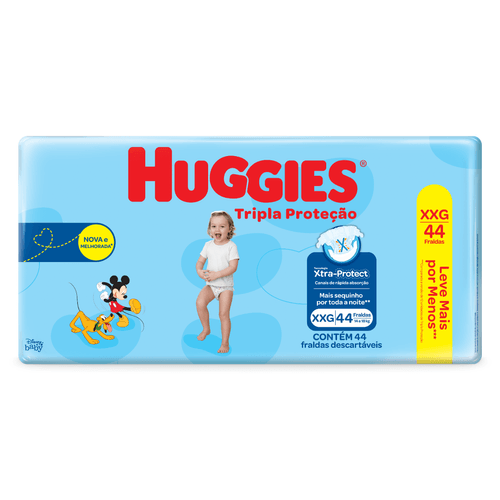 Fralda Descartavel Huggies Tripla Proteçao Mega XXG com 44 unid