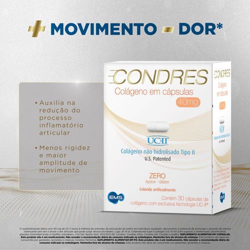 Condres UC-II com 30 cápsulas