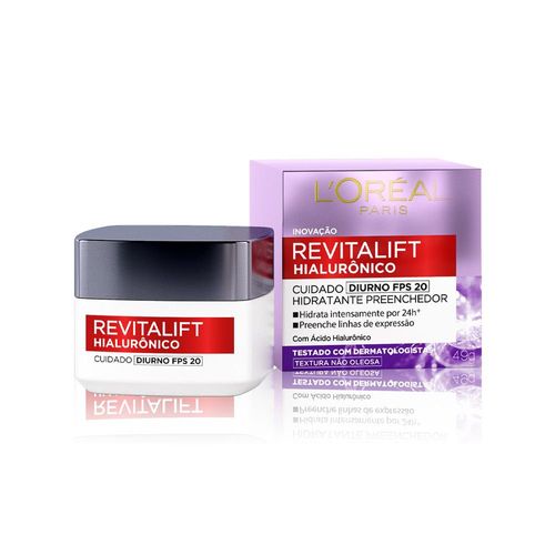 Creme Facial L'oréal Revitalift Hialurônico Diurno FPS20 49g