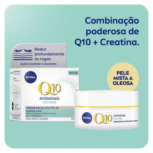 Nivea Creme Facial Antissinais Q10 Power Dia FPS 30 Pele Mista a Oleosa 50g
