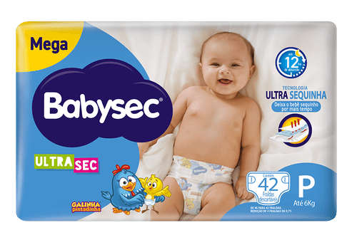 Fralda Babysec Galinha Pintadinha Ultrasec Mega P com 42 Unidades