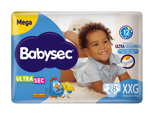 Fralda Babysec Galinha Pintadinha Ultrasec Mega XXG com 28 Unidades