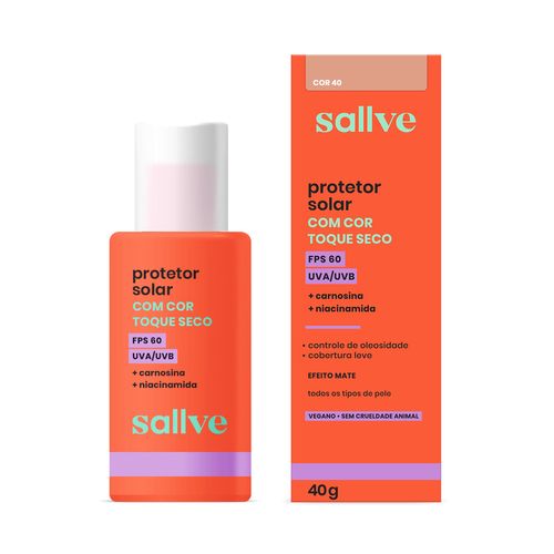 Protetor Solar Facial FPS60 Cor 40 com 40g - Sallve