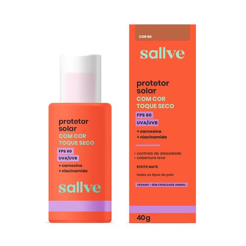 Protetor Solar Facial FPS60 Cor 60 com 40g - Sallve